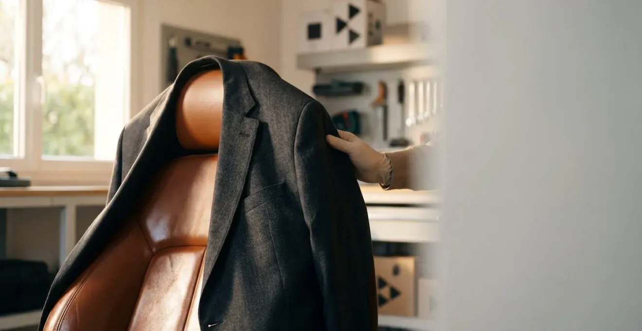 Gros plan élégant sur une housse de siège auto protégeant une sellerie en cuir dans un habitacle soigné